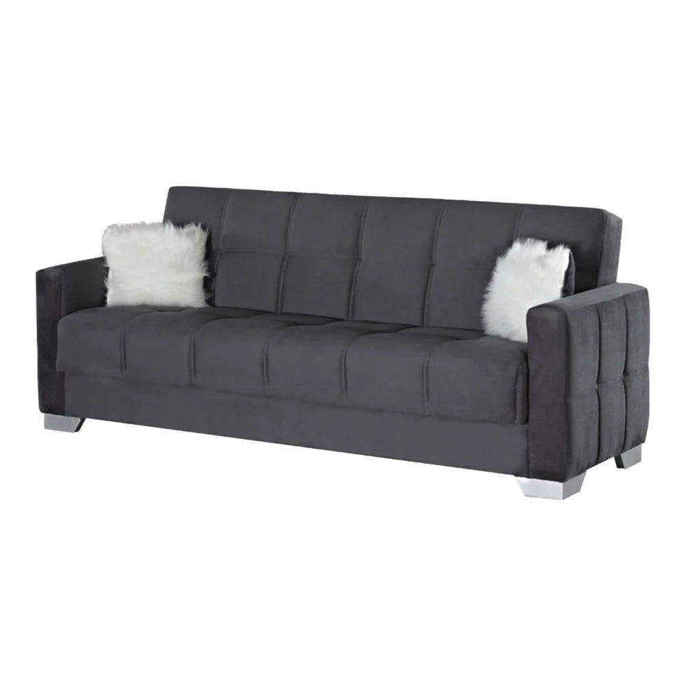 Ottawa 3+2+1 Seater Sofa Bed Set – Modern Black Fabric, Convertible Sofa & Bed, Living Room Furniture