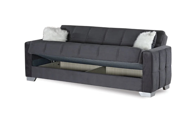 Ontario 3+2+1 Seater Sofa Bed Set Modern Black Fabric, Convertible Sofa & Bed, Living Room Furniture