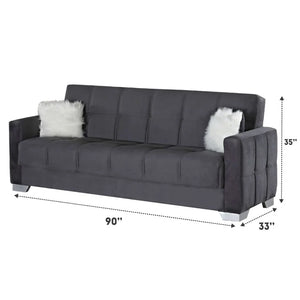 Ontario 3+2+1 Seater Sofa Bed Set Modern Black Fabric, Convertible Sofa & Bed, Living Room Furniture