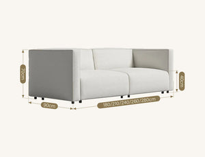 Oakland 2 Seater Modular Sofa – Modern Linen Upholstered Compact Sofa with High-Density Foam Cushions, Removable Cushion Covers, Contemporary Living Room Seating