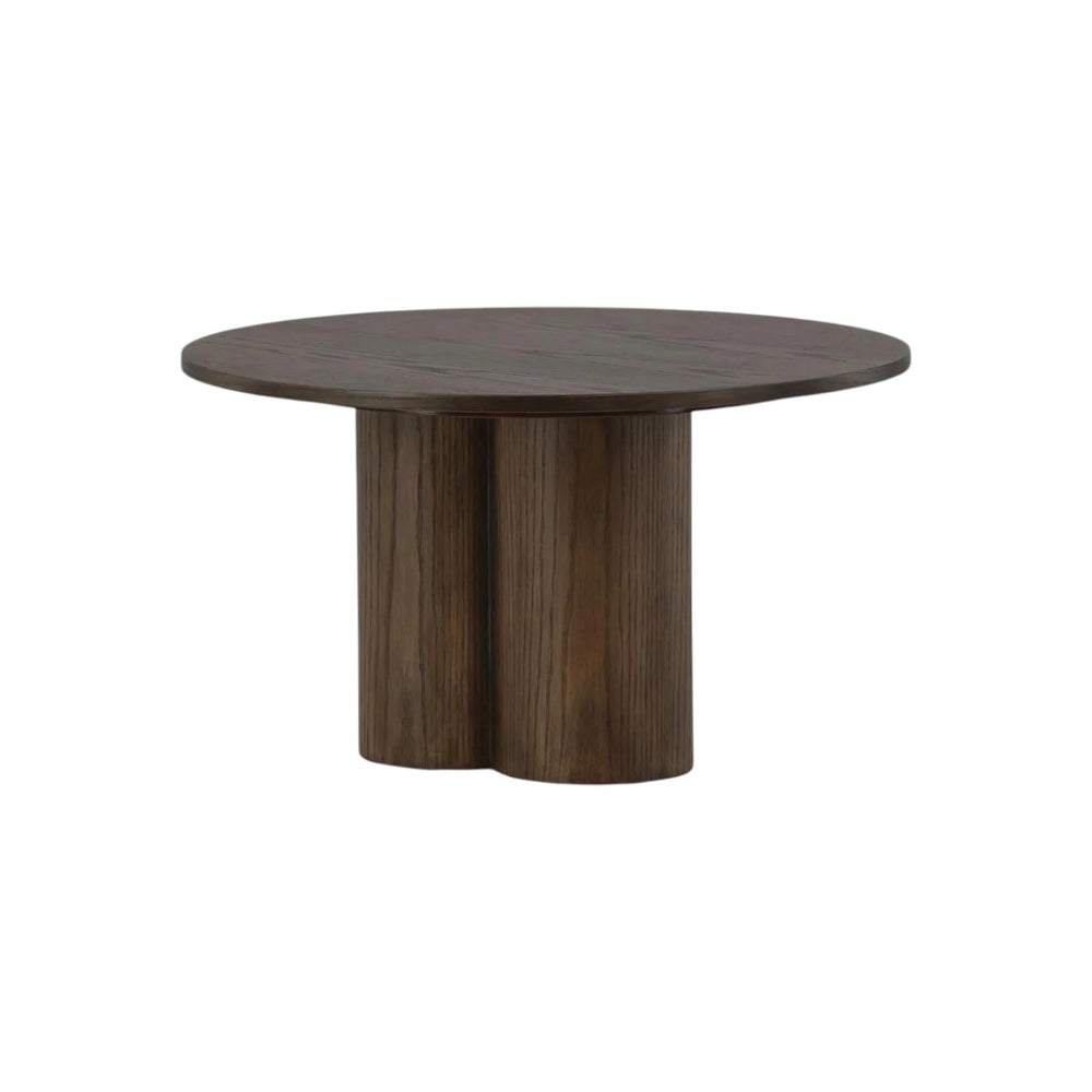 Olivia Coffee Table in Mocca Veneer | Modern Cylindrical MDF Table with Round Top