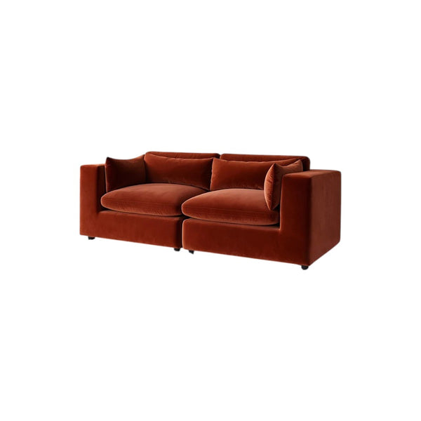 Makhmudov 2-Seater Loveseat Sofa – Luxury Velvet & Boucle Upholstered Modern Sofa, High-Density Foam Cushion, Contemporary Compact Couch for Living Room