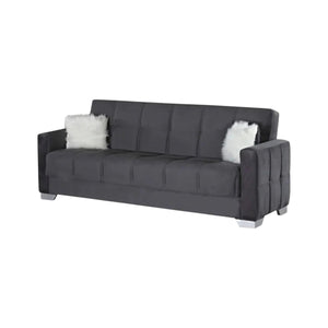 Ottawa 3+2+1 Seater Sofa Bed Set – Modern Black Fabric, Convertible Sofa & Bed, Living Room Furniture