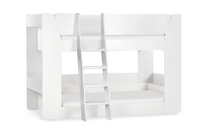 Julian Bowen Parsec White Wooden Bunk Bed with Storage Shelving & Glow-in-the-Dark Ladder Steps