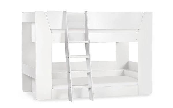 Julian Bowen Parsec White Wooden Bunk Bed with Storage Shelving & Glow-in-the-Dark Ladder Steps