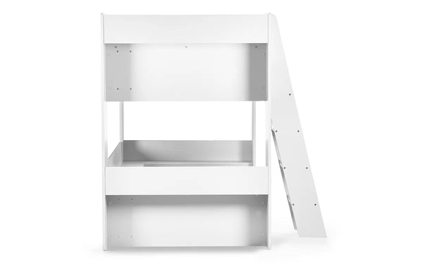 Julian Bowen Parsec White Wooden Bunk Bed with Storage Shelving & Glow-in-the-Dark Ladder Steps