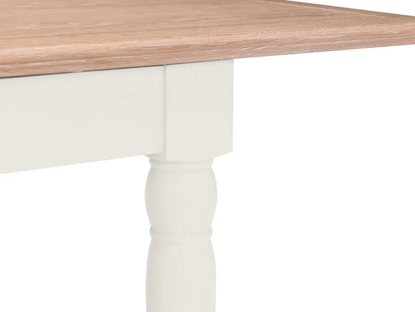 Julian Bowen Provence Grey Extending Dining Table with Limed Oak Effect Top – 150-190cm Butterfly Extension