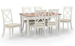 Julian Bowen Provence Grey Extending Dining Table with Limed Oak Effect Top – 150-190cm Butterfly Extension