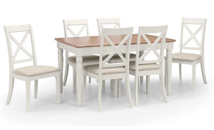 Julian Bowen Provence Grey Extending Dining Table with Limed Oak Effect Top – 150-190cm Butterfly Extension