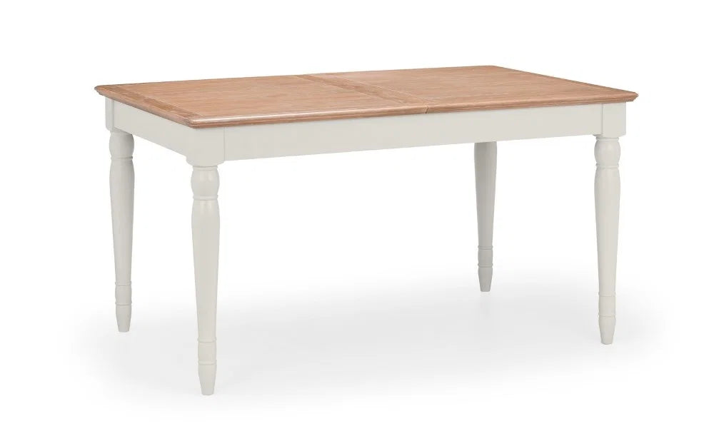 Julian Bowen Provence Grey Extending Dining Table with Limed Oak Effect Top – 150-190cm Butterfly Extension