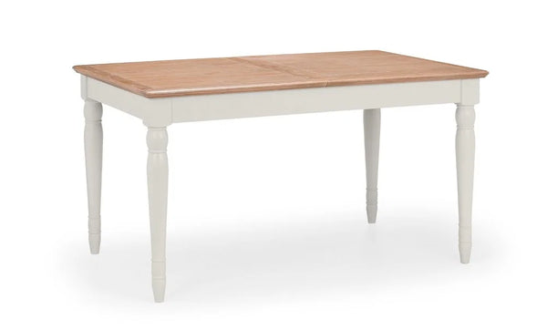 Julian Bowen Provence Grey Extending Dining Table with Limed Oak Effect Top – 150-190cm Butterfly Extension