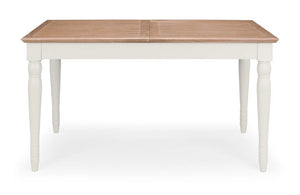 Julian Bowen Provence Grey Extending Dining Table with Limed Oak Effect Top – 150-190cm Butterfly Extension