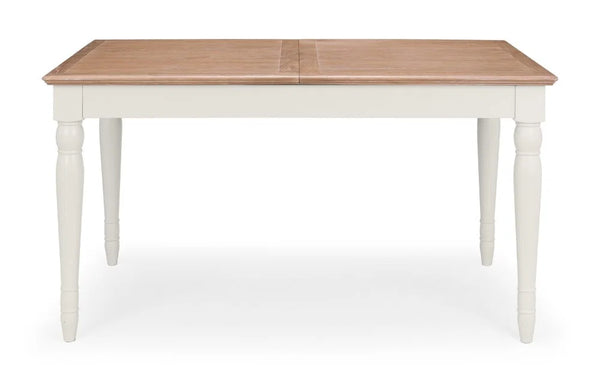 Julian Bowen Provence Grey Extending Dining Table with Limed Oak Effect Top – 150-190cm Butterfly Extension