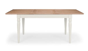Julian Bowen Provence Grey Extending Dining Table with Limed Oak Effect Top – 150-190cm Butterfly Extension