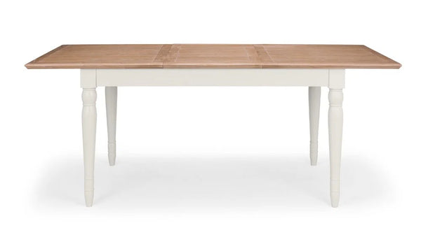 Julian Bowen Provence Grey Extending Dining Table with Limed Oak Effect Top – 150-190cm Butterfly Extension