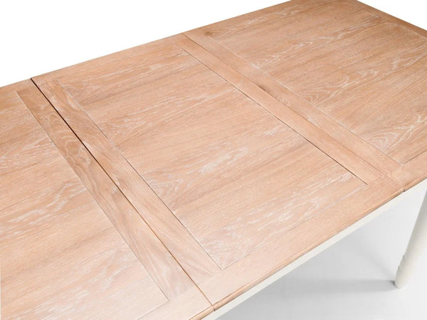 Julian Bowen Provence Grey Extending Dining Table with Limed Oak Effect Top – 150-190cm Butterfly Extension