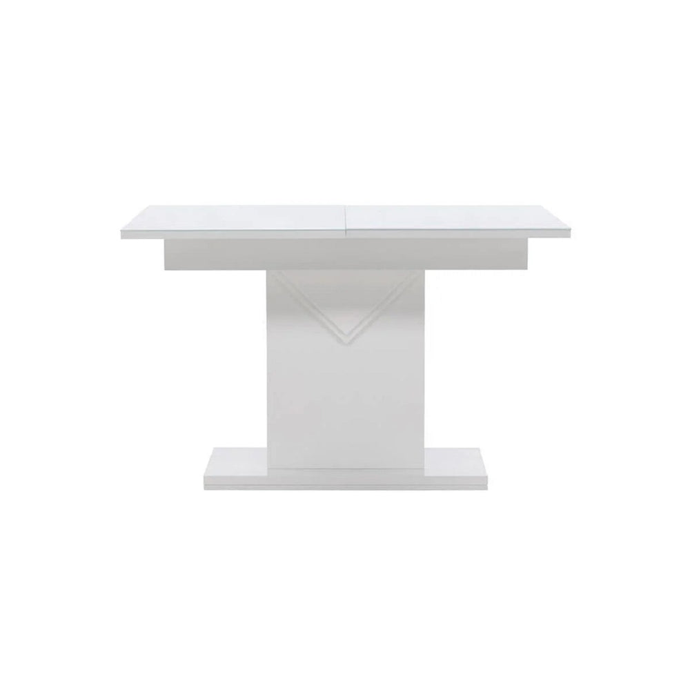 Pluto Rectangular Extendable Dining Table | MDF with Glass Top, 120–160cm