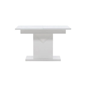 Pluto Rectangular Extendable Dining Table | MDF with Glass Top, 120–160cm