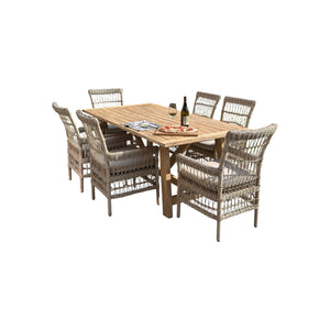 Provence Collection Outdoor Large Dining Table – Brown Solid Wood 6-8 Seater - My Store