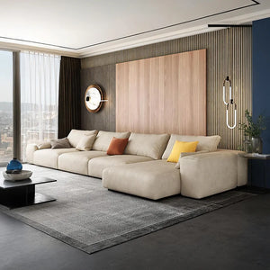 R87 Calvin Two Seater Corner Sofa – Modern Leathaire L-Shape Sectional Sofa with High Density Foam Cushions, Contemporary Living Room Couch - My Store