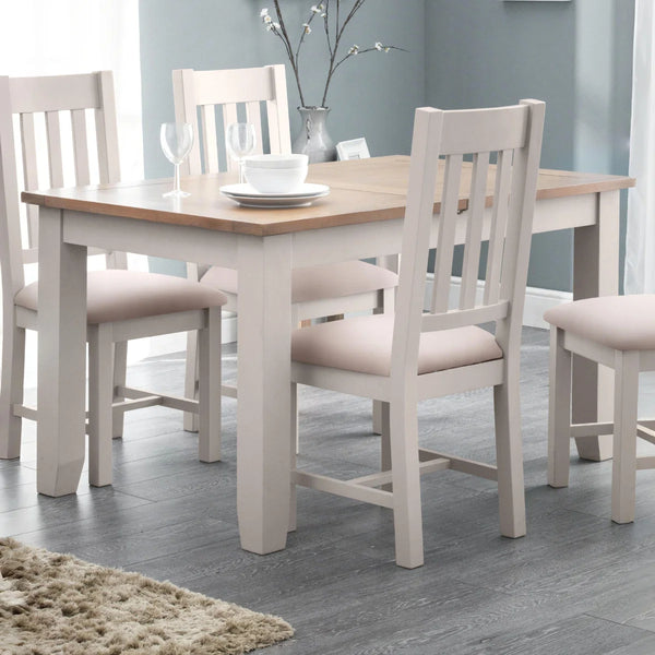 Julian Bowen Richmond Extending Dining Table – Elephant Grey & Pale Oak | White Oak Solids & Veneers | 180–220cm Butterfly Extension