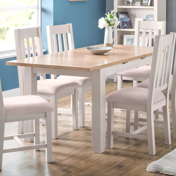 Julian Bowen Richmond Extending Dining Table – Elephant Grey & Pale Oak | White Oak Solids & Veneers | 180–220cm Butterfly Extension