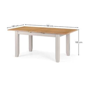 Julian Bowen Richmond Extending Dining Table – Elephant Grey & Pale Oak | White Oak Solids & Veneers | 180–220cm Butterfly Extension