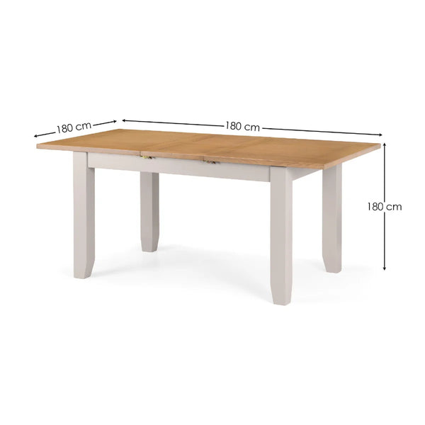 Julian Bowen Richmond Extending Dining Table – Elephant Grey & Pale Oak | White Oak Solids & Veneers | 180–220cm Butterfly Extension