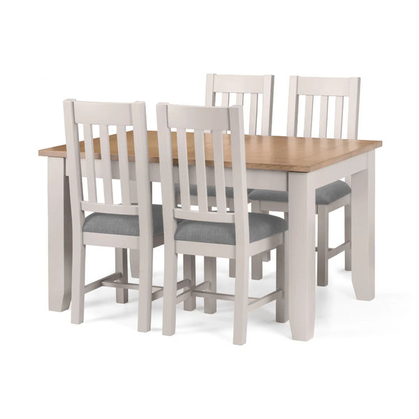 Julian Bowen Richmond Extending Dining Table – Elephant Grey & Pale Oak | White Oak Solids & Veneers | 180–220cm Butterfly Extension