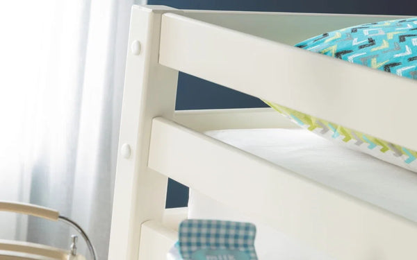 Julian Bowen Roxy Wooden Sleepstation Bed with Pull-Out Desk, Shelving & Cupboard Storage – Stone White