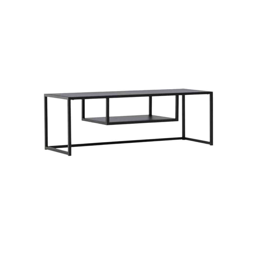 Riverside TV Stand, Black Steel – Modern Minimalist Media Console by Mmilo