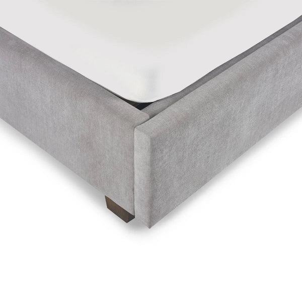 Savannah Grey Velvet Ottoman Storage Bed with Fluted Headboard