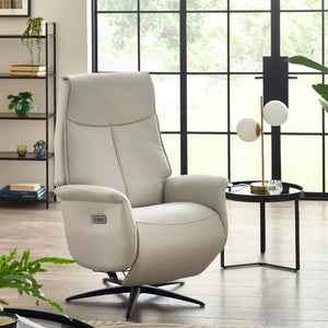 Sofia Grey Dual Motor Power Recliner Chair with USB Charging Port & Swivel Star Base