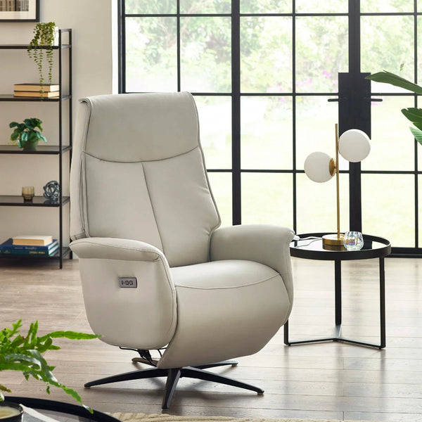 Sofia Grey Dual Motor Power Recliner Chair with USB Charging Port & Swivel Star Base