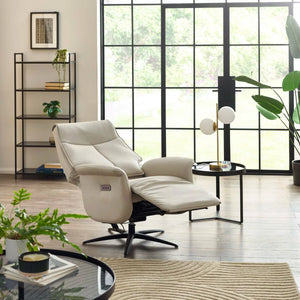 Sofia Grey Dual Motor Power Recliner Chair with USB Charging Port & Swivel Star Base