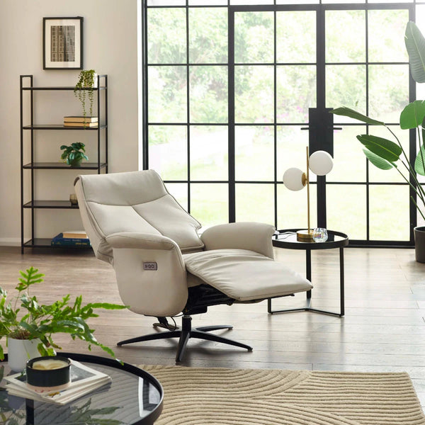 Sofia Grey Dual Motor Power Recliner Chair with USB Charging Port & Swivel Star Base