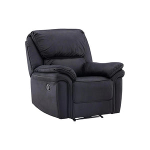 Saranda Black Recliner Armchair | Microfiber Upholstery, Adjustable Back & Footrest