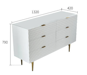 Modern Gold & White Sideboard Cabinet with Metal Legs – Contemporary Storage Unit for Living Room, Dining Room & Hallway - My Store