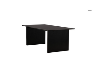 Mmilo Vail Rectangular Dining Table – 200x100 cm, Black MDF, Nordic Design, Modern Dining Table for 6–8 People