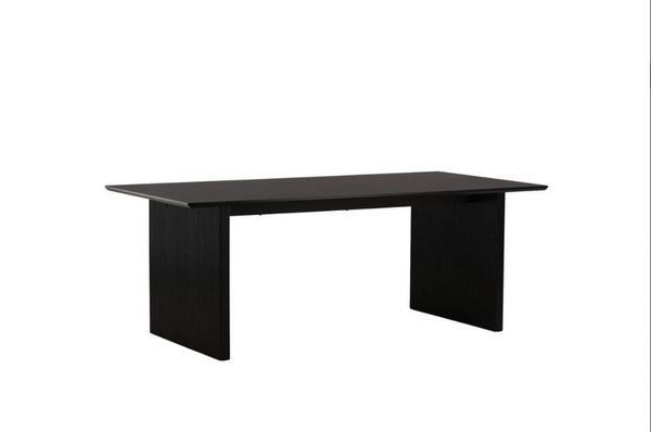 Mmilo Vail Rectangular Dining Table – 200x100 cm, Black MDF, Nordic Design, Modern Dining Table for 6–8 People