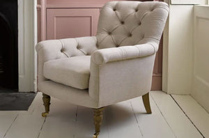 Poppy Armchair in Dusty Rose Cotton Matt Velvet - My Store