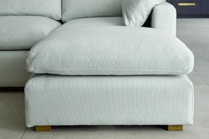 Long Island Slims Modular Sofa in olive green with adjustable seating and removable cushion covers in modern living room