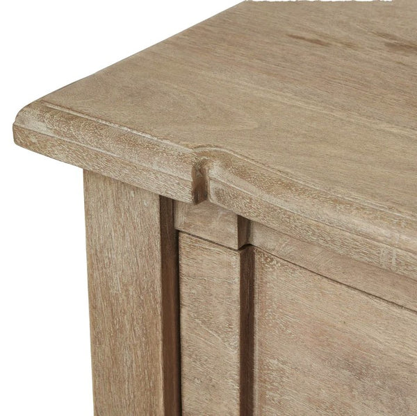 Copgrove Collection 3 Drawer Console – Handcrafted Hardwood with Washed Finish & Black Iron Handles - My Store