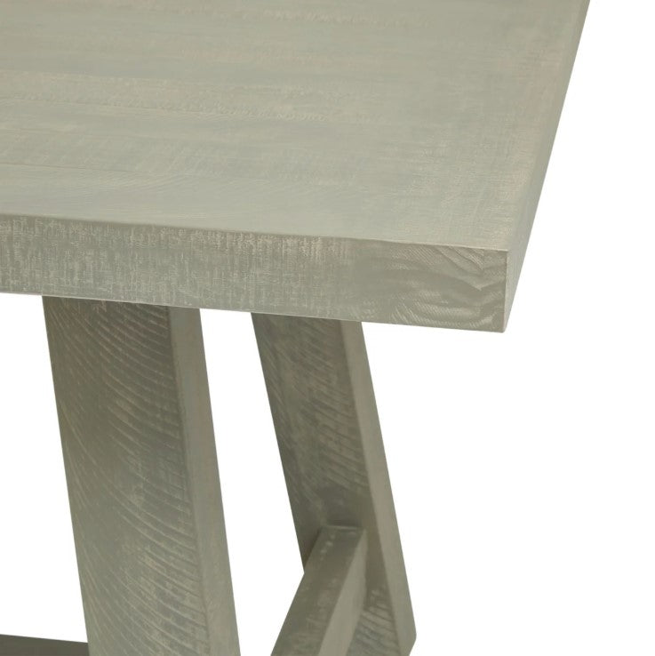Saltaire Collection Rectangular Dining Table Handmade Grey Pine Dining Table with Contemporary Curved Design, 200cm - My Store