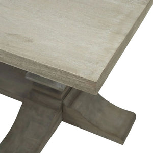 Copgrove Collection Large Dining Table Exclusive Bleached Hardwood with Black Ironwork Accents - My Store