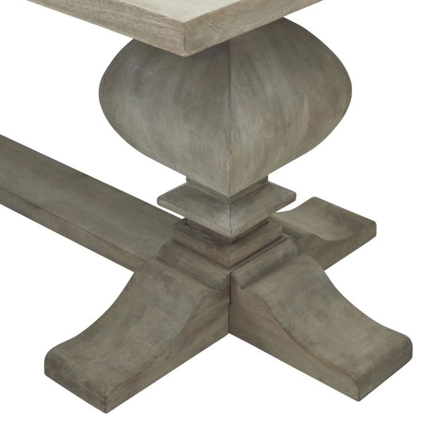 Copgrove Collection Large Dining Table Exclusive Bleached Hardwood with Black Ironwork Accents - My Store