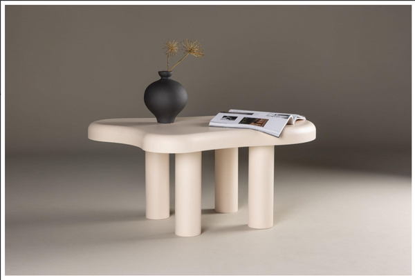 Mmilo Strömstad Sofa Table 100x71 cm – White MDF Coffee Table, Modern Nordic Design for Living Room