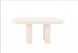 Mmilo Strömstad Sofa Table 100x71 cm – White MDF Coffee Table, Modern Nordic Design for Living Room