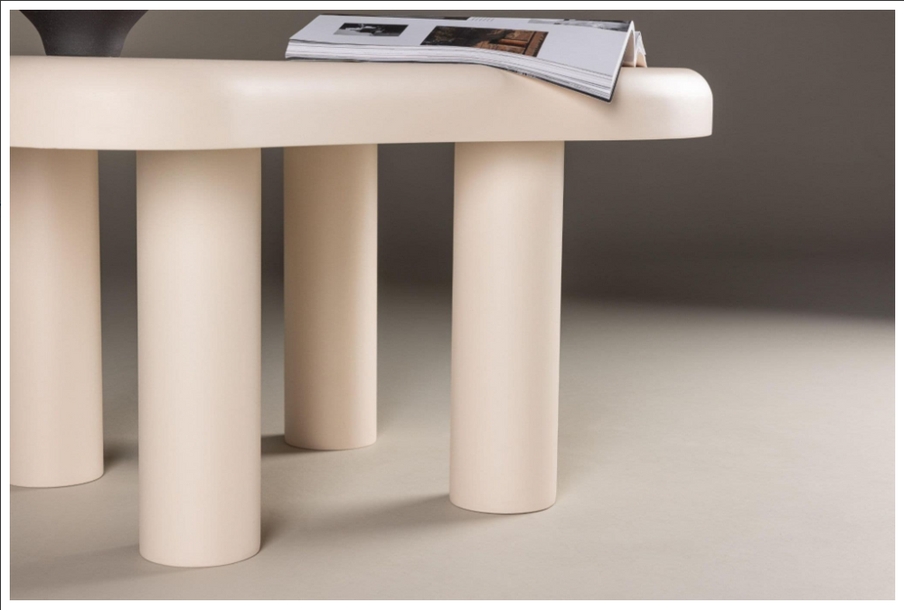 Mmilo Strömstad Sofa Table 100x71 cm – White MDF Coffee Table, Modern Nordic Design for Living Room