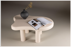 Mmilo Strömstad Sofa Table 100x71 cm – White MDF Coffee Table, Modern Nordic Design for Living Room